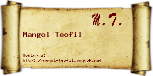 Mangol Teofil névjegykártya